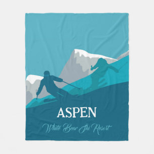 Alpine Skiing Your Name Fleece Blanket