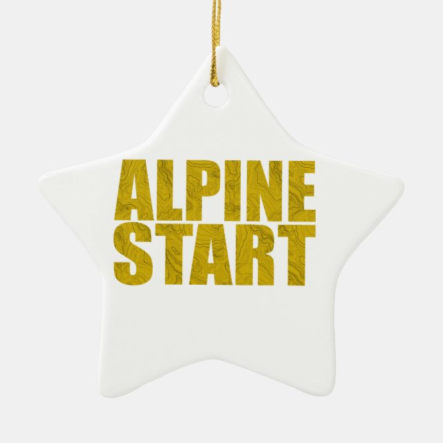 Alpine Start (Topo) Ceramic Tree Decoration (Front)
