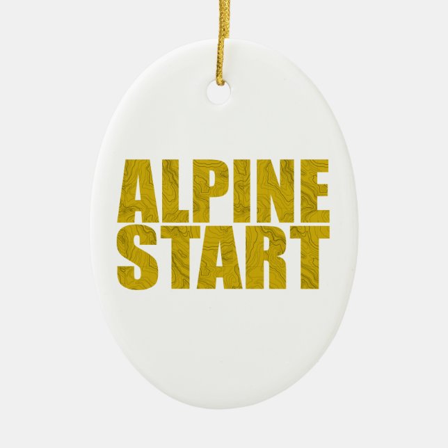 Alpine Start (Topo) Ceramic Tree Decoration (Front)