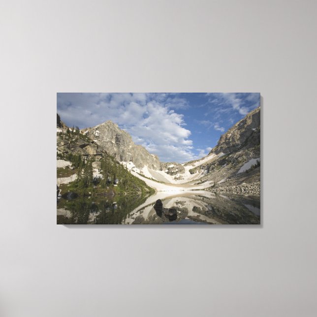 Alpine tarn and glacial horn in the Teton Range Canvas Print (Front)