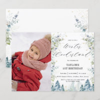 Alpine Trees Winter Onederland 1st Birthday Photo