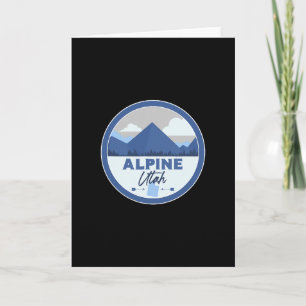 Alpine Utah Ut Mountains Badge Hiking Souvenir Card