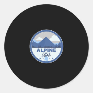 Alpine Utah Ut Mountains Dge Hiking Souvenir  Classic Round Sticker