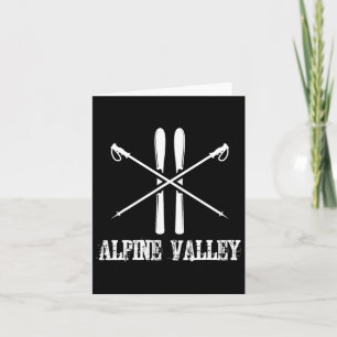 Alpine Valley Ski Skiing Skier Poles Slalom Down H Card