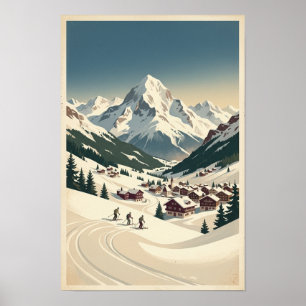 Alpine Winter Village Poster