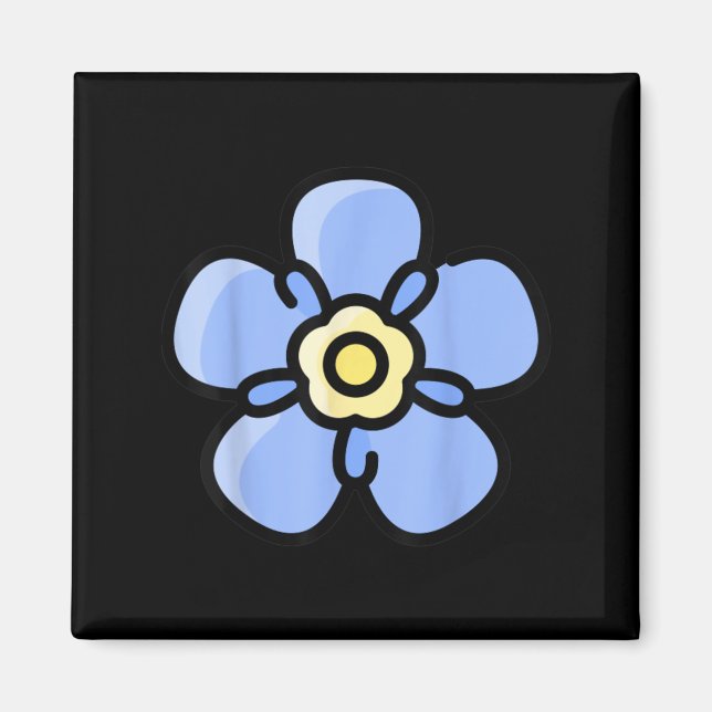 Alpinism Alpine Forget Me Not Skiing Mountain Flow Magnet (Front)