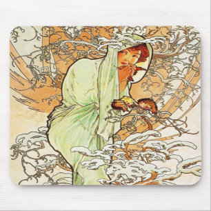 Alpohnse Mucha Winter Mouse Pad