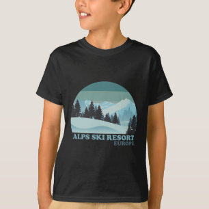 Alps Europe Nature Ski Resort Skiing Snowboarding  T-Shirt