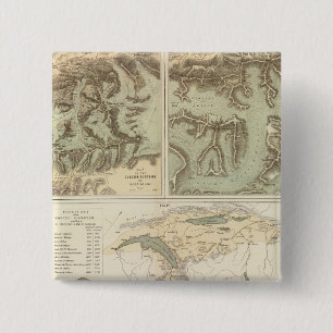 Alps glacier systems 15 cm square badge