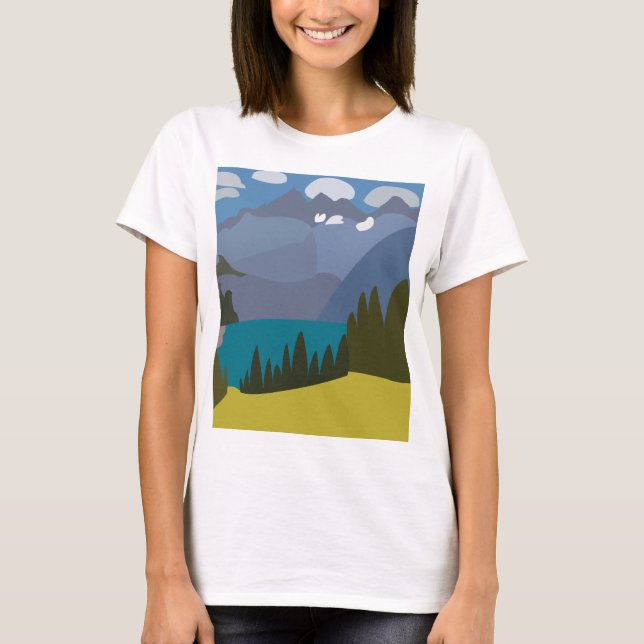 Alps Mountain Lake Hiking T-Shirt (Front)
