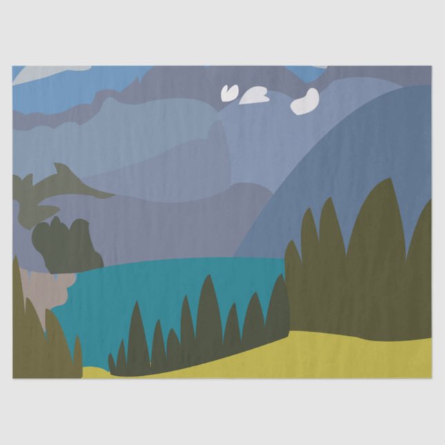 Alps Mountain Lake  Tissue Paper (Front)
