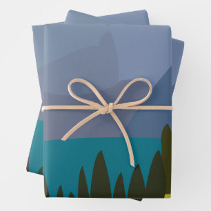 Alps Mountain Lake Wrapping Paper Sheet