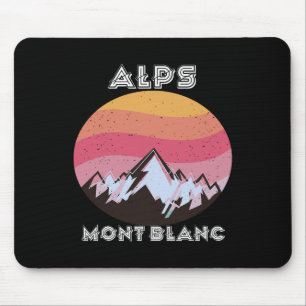 Alps Retro Mont Blanc Climbing Mountain Hiking  Mouse Pad
