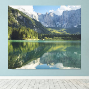 Alps Turquoise Water Beautiful Mountain Lake Canvas Print