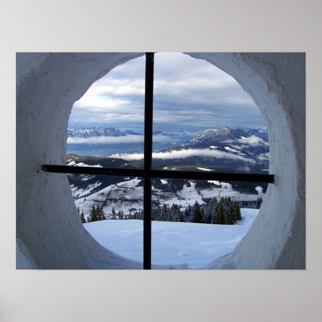 Alps Window View Photo Poster (Front)
