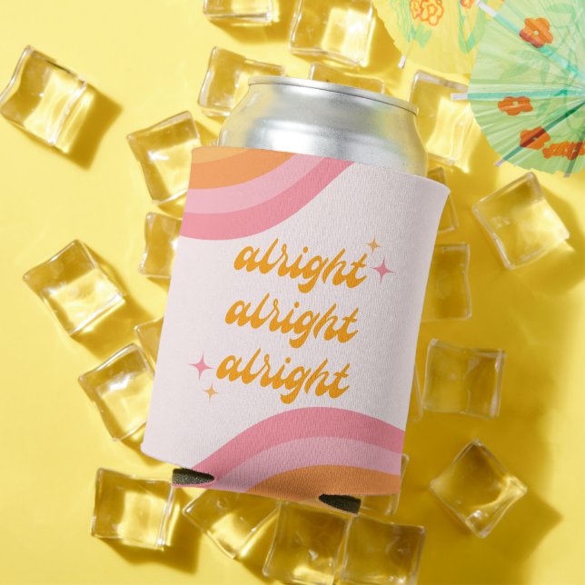 Alright, Alright, Alright Groovy Pink & Orange Can Cooler (In Situ Summer)