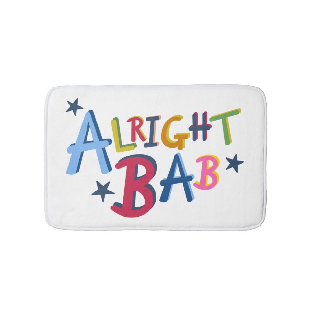Alright Bab Black Country Words Bath Mat (Front)