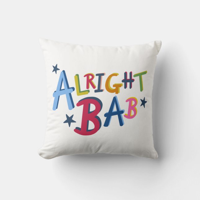Alright Bab Black Country Words Cushion (Front)