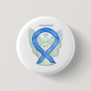 ALS Angel Awareness Ribbon Custom Art Pin