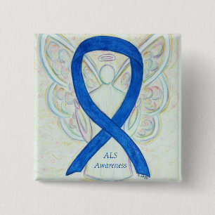 ALS Angel Awareness Ribbon Custom Art Pin