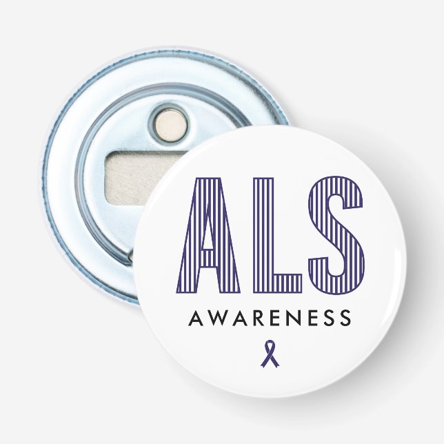 ALS Awareness Blue Ribbon Bottle Opener (Front)