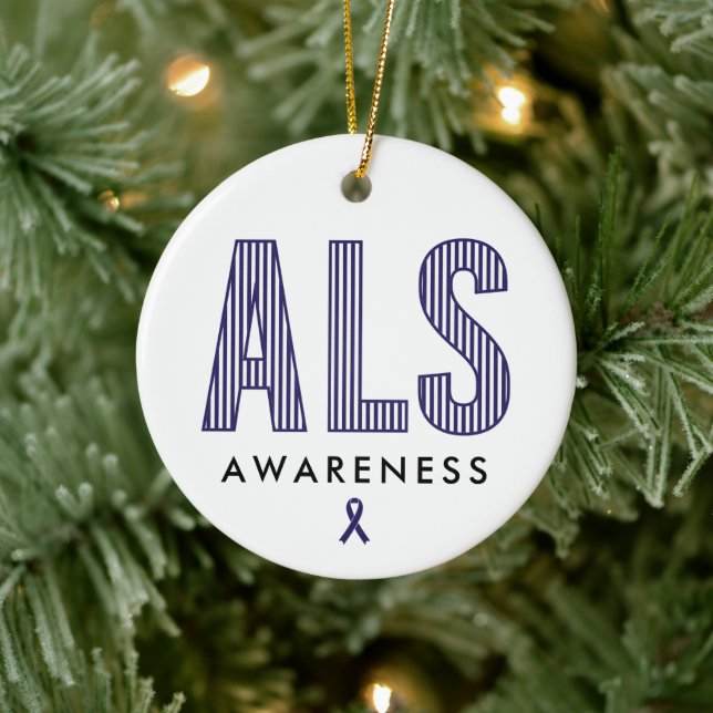ALS Awareness Blue Ribbon Ceramic Tree Decoration (Tree)