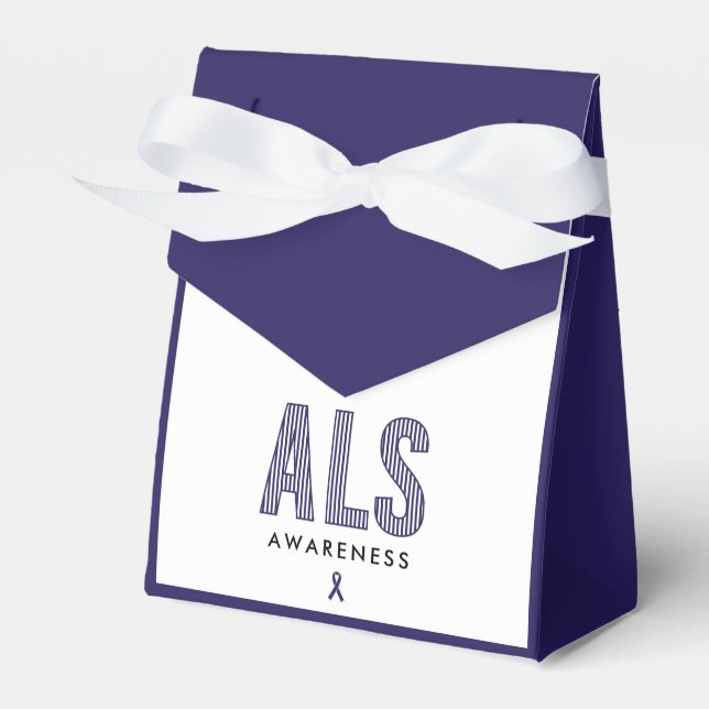 ALS Awareness Blue Ribbon Favour Box (Front Side)