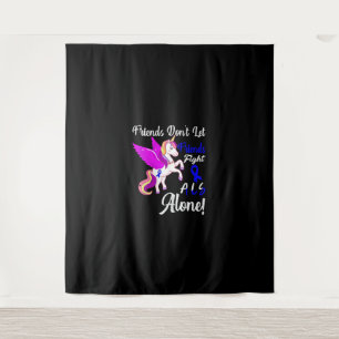 ALS Awareness Funny Unicorn Friend Support Quote T Tapestry