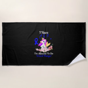 ALS Awareness Funny Unicorn Support Quote Family F Beach Towel