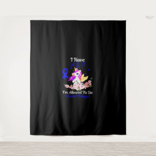ALS Awareness Funny Unicorn Support Quote Family F Tapestry