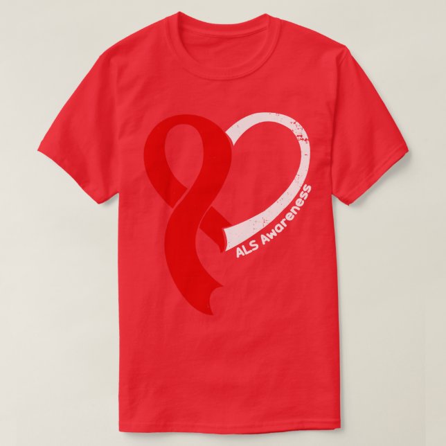 ALS Awareness Hople Love Heart Ribbon Happy Valent T-Shirt (Design Front)