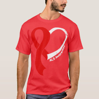 ALS Awareness Hople Love Heart Ribbon Happy Valent T-Shirt
