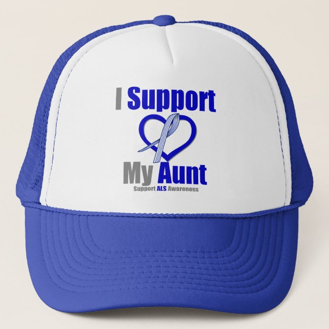 ALS Awareness I Support My Aunt Trucker Hat (Front)
