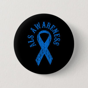 Als Awareness Month Blue Ribbon Shirt Family Tee G 6 Cm Round Badge