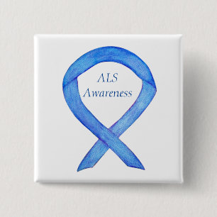 ALS Awareness Ribbon Custom Art Pin