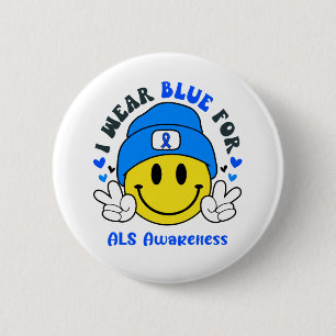 ALS Awareness Ribbon Support Gifts 6 Cm Round Badge