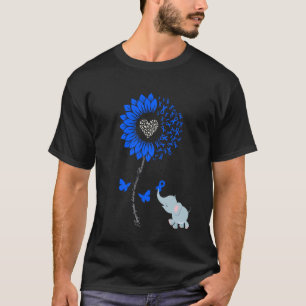 ALS Awareness Sunflower Elephant Butterfly Ribbon T-Shirt