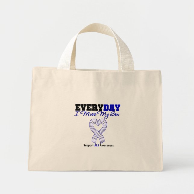 ALS Every Day I Miss My Son Mini Tote Bag (Front)