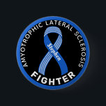 ALS Fighter Ribbon Black Button<br><div class="desc">ALS Fighter Ribbon Black Button for awareness and support for people fighting amyotrophic lateral sclerosis.</div>