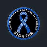 ALS Fighter Ribbon Black Button<br><div class="desc">ALS Fighter Ribbon Black Button for awareness and support for people fighting amyotrophic lateral sclerosis.</div>