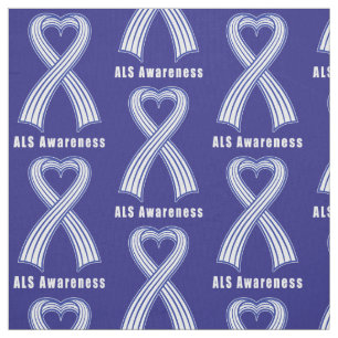 ALS Heart Ribbon of Hope Fabric
