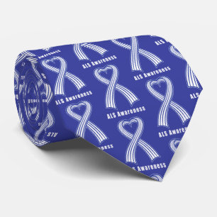 ALS Heart Ribbon of Hope Tie