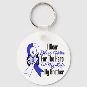 ALS Ribbon Hero in My Life My Brother Key Ring