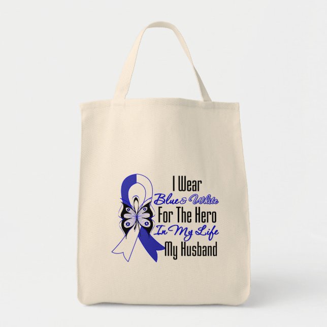 ALS Ribbon Hero in My Life My Husband Tote Bag (Front)