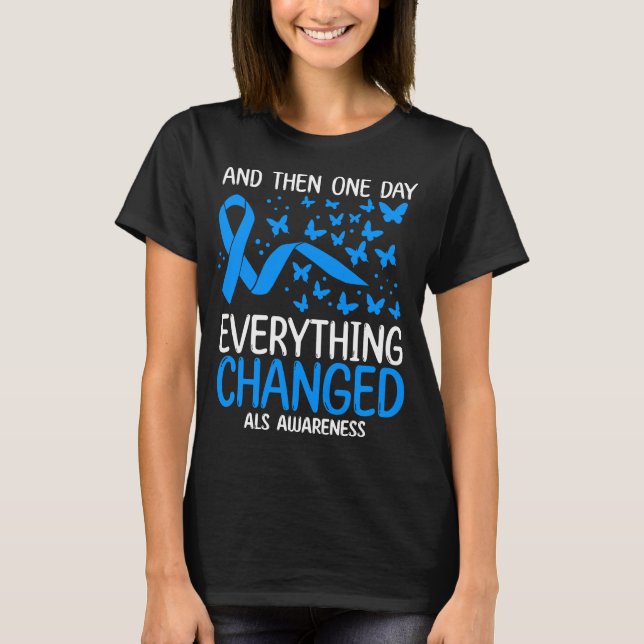 ALS Warrior Ribbon Disease Fighter ALS Awareness T-Shirt (Front)