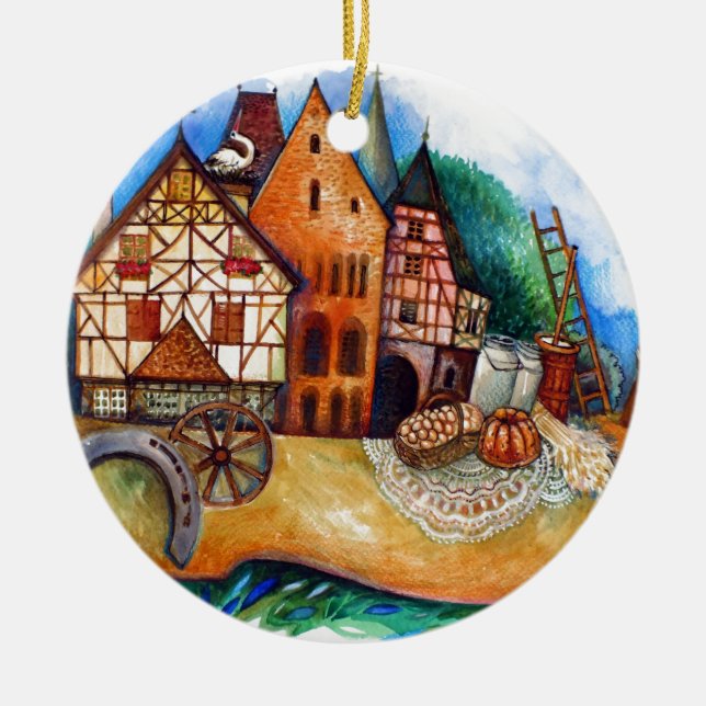 Alsace Ceramic Tree Decoration (Front)