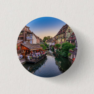 Alsace France Flower Water Canal 3 Cm Round Badge