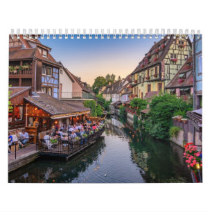 Alsace France Flower Water Canal Calendar