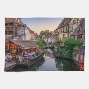 Alsace France Flower Water Canal Tea Towel