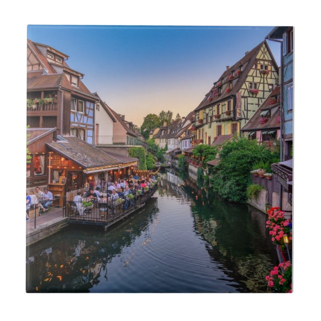 Alsace France Flower Water Canal    Tile (Front)